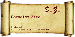 Daradics Zita névjegykártya
